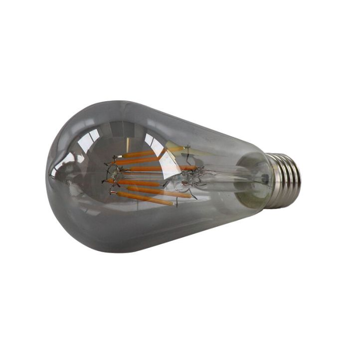 Dimbare Olucia E27 Edison LED lamp, ST58, 5W, Smoke glas, 2200k