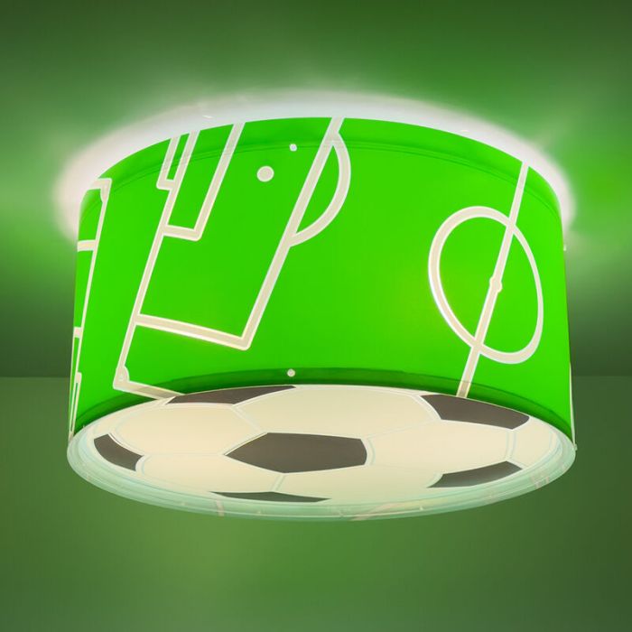 Groene kinderkamer plafondlamp, Voetbal