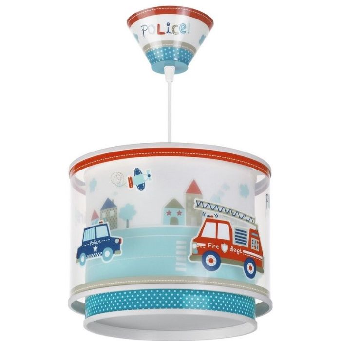 Politie hanglamp jongenskamer - Blauw Rood