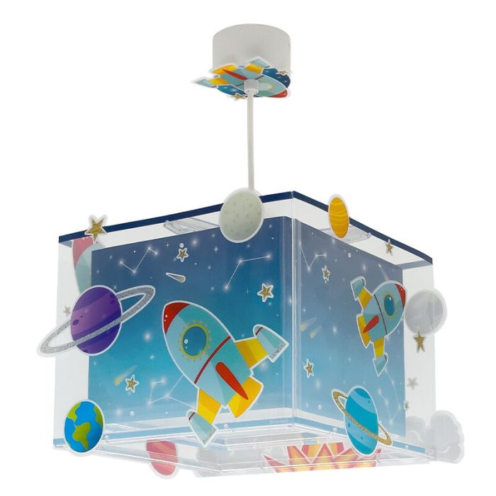 Blauwe kinderkamer hanglamp, Raket