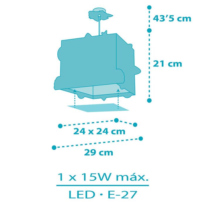 Blauwe kinderkamer hanglamp, Raket