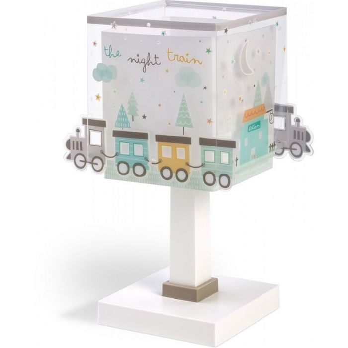 Kinderkamer tafellamp met treintje, grijs