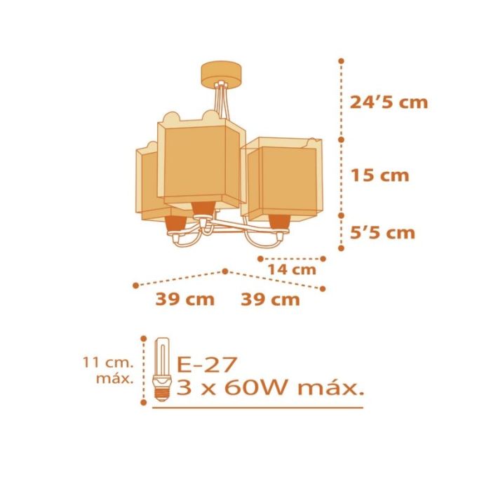Babykamer tijger hanglamp, geel