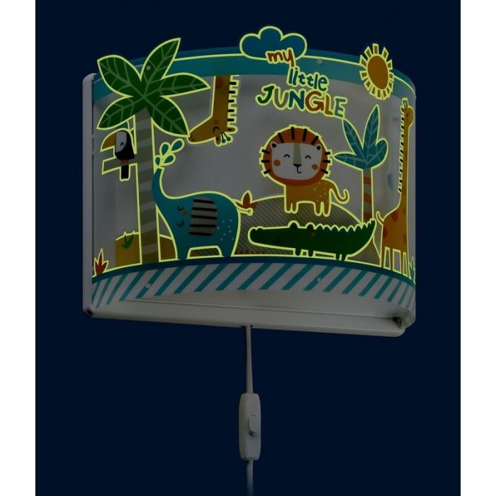 Wandlamp met veelkleurige jungle dieren