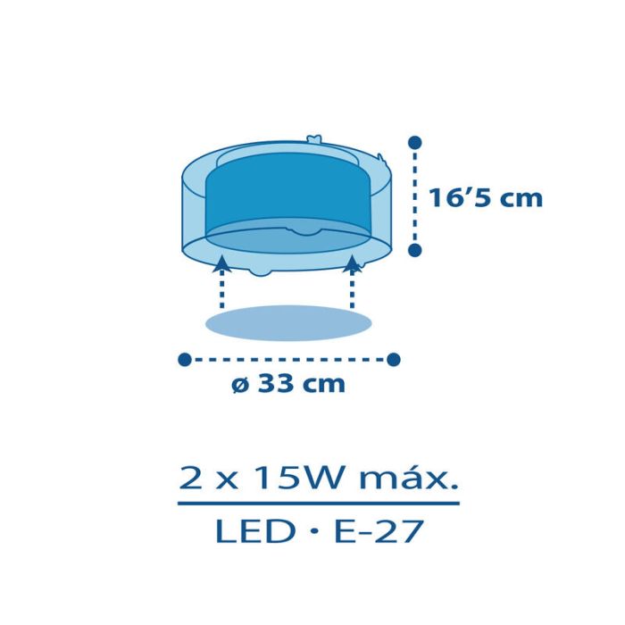 Blauwe kinderkamer plafondlamp kunststof, Planeten
