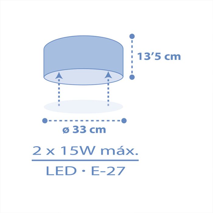 Blauwe kinderkamer plafondlamp kunststof, Digna