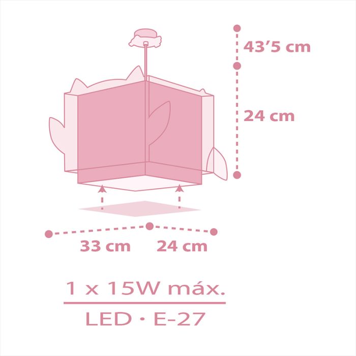 Roze kinderkamer hanglamp kunststof, Uiltjes