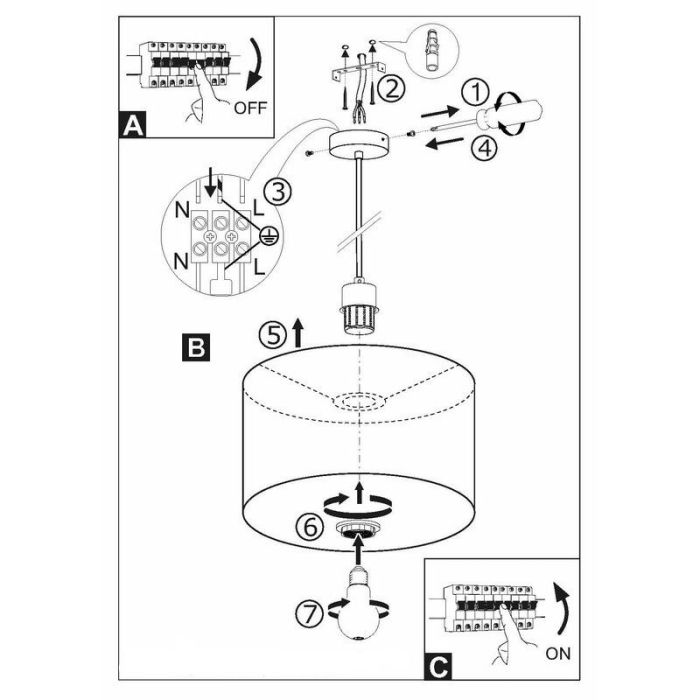 Grijze moderne hanglamp stof, Abano