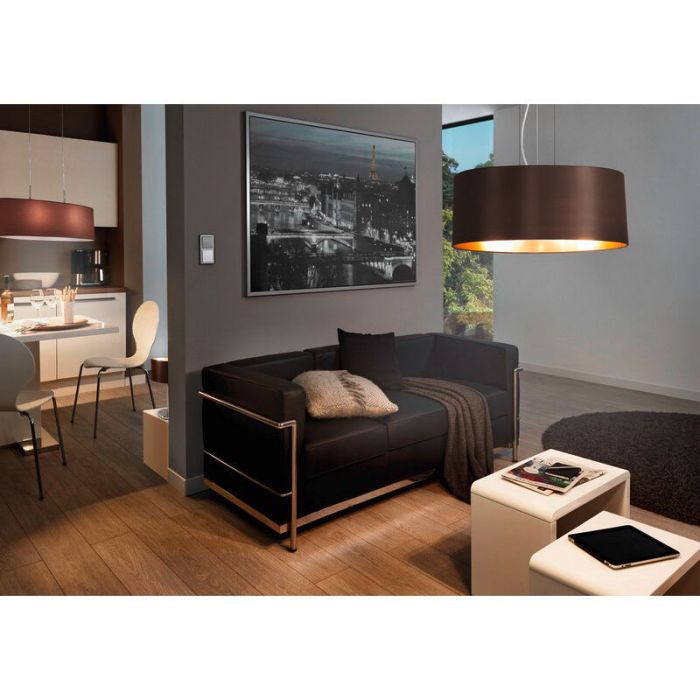 Witte moderne hanglamp stof, Abano