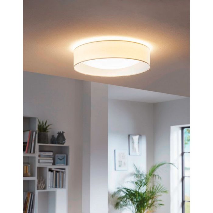 Witte moderne plafonnière stof, Abano, 12W, 3000K LED