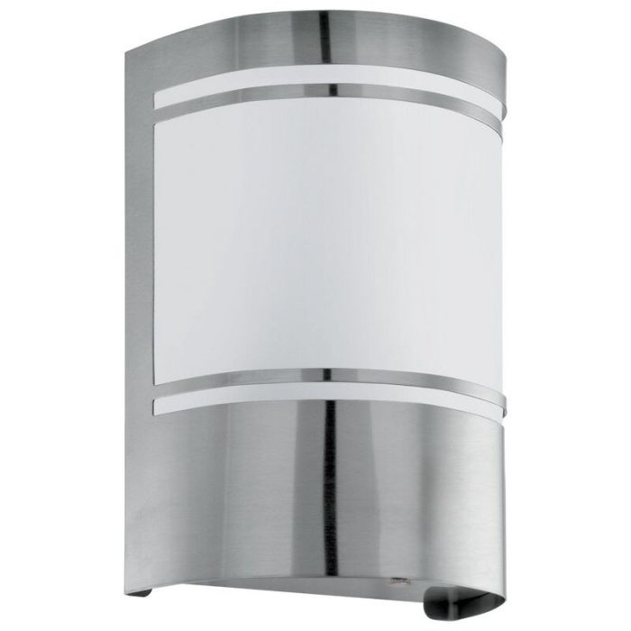 Zilveren buiten wandlamp met schemersensor glas, Aartje, IP44