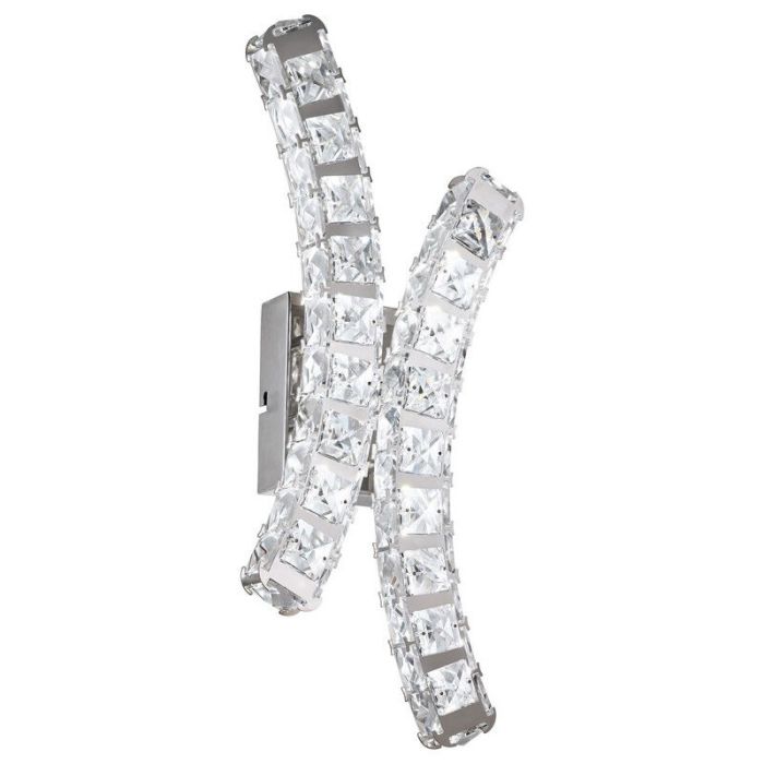 Chromen design wandlamp kristal, Dirk, 12W, 4000K LED