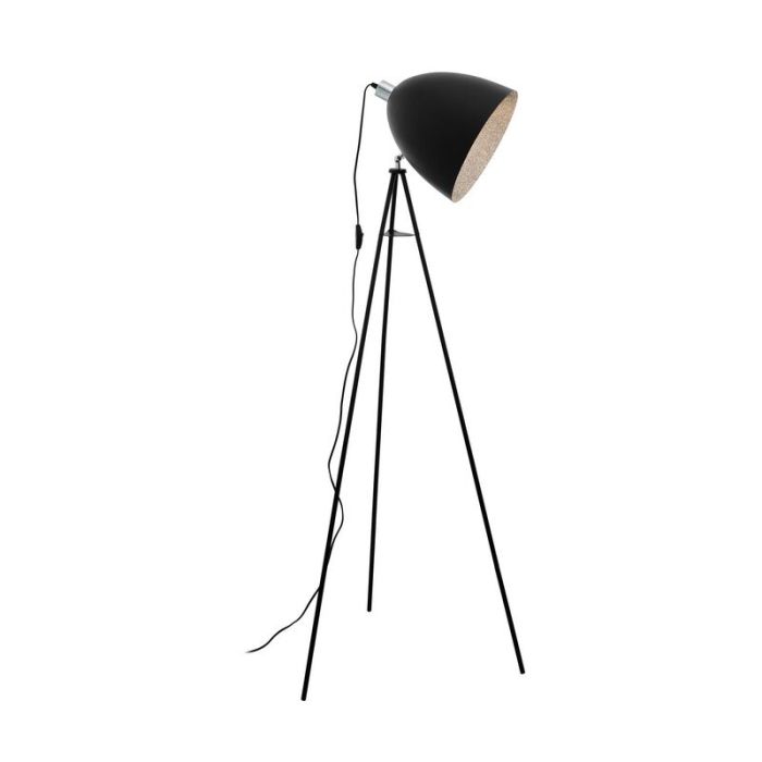 Zwarte vloerlamp Eltjo, staal