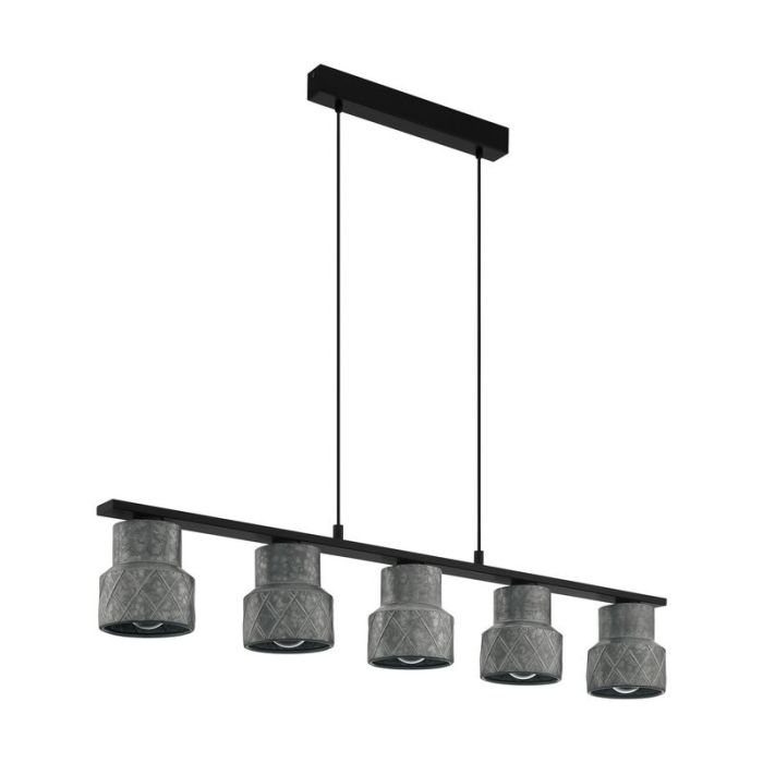 Zinken retro hanglamp staal, Katrien