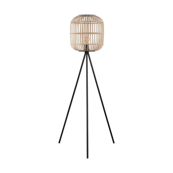 Zwarte landelijke driepoot vloerlamp, Ankie, staal