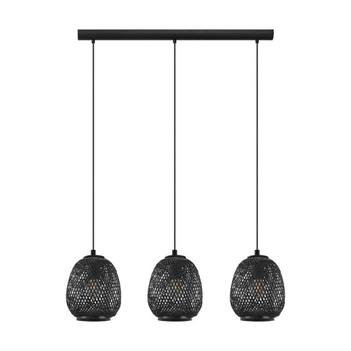 Houten hanglamp zwart, Nicole