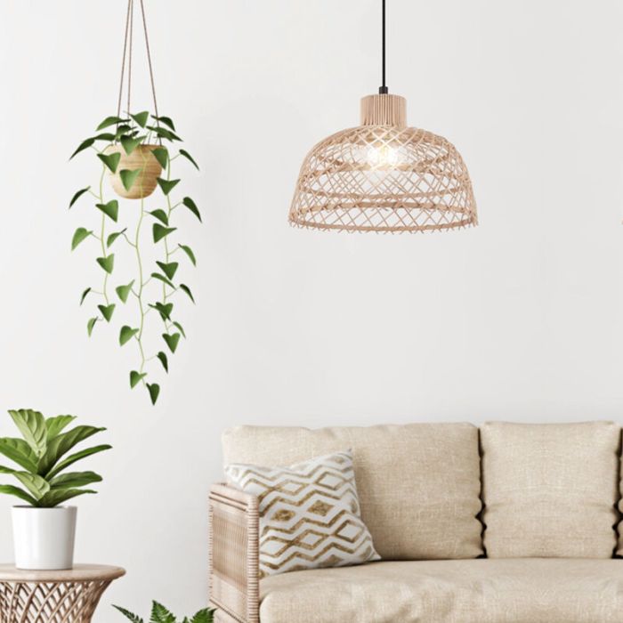 Landelijke hanglamp hout, Alida