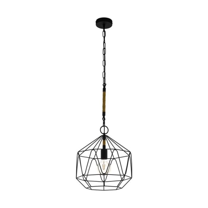 Zwarte industriële hanglamp metaal, Nicki