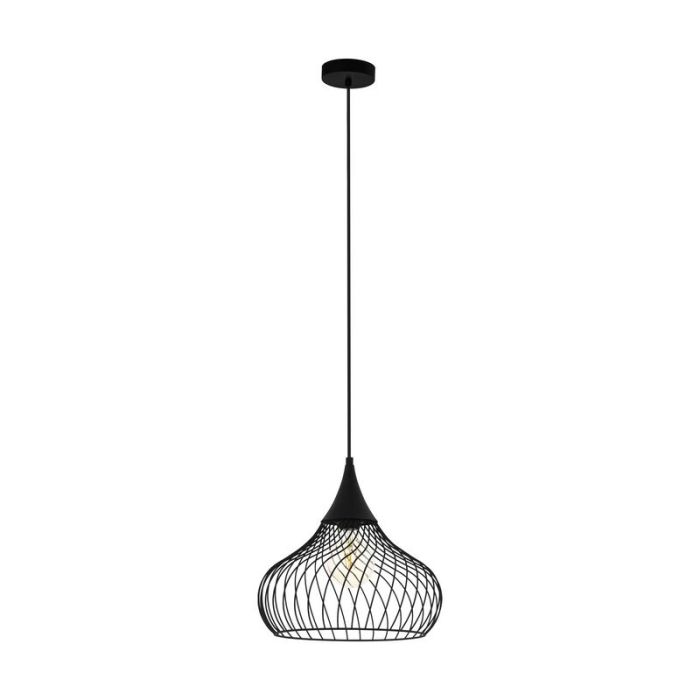 Zwarte industriële hanglamp staal, Vanessa