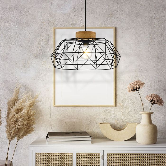 Zwarte industriële hanglamp staal, Joseline