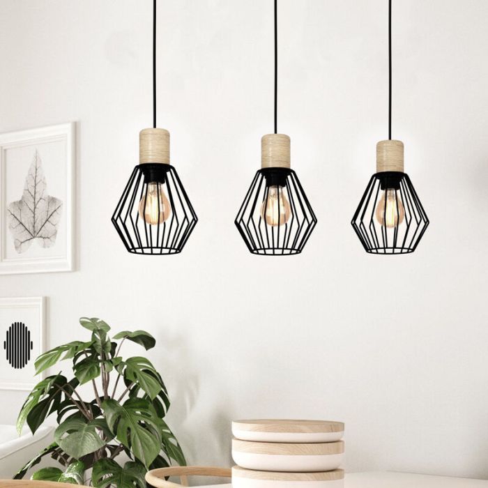 Zwarte industriële hanglamp staal, Josefien
