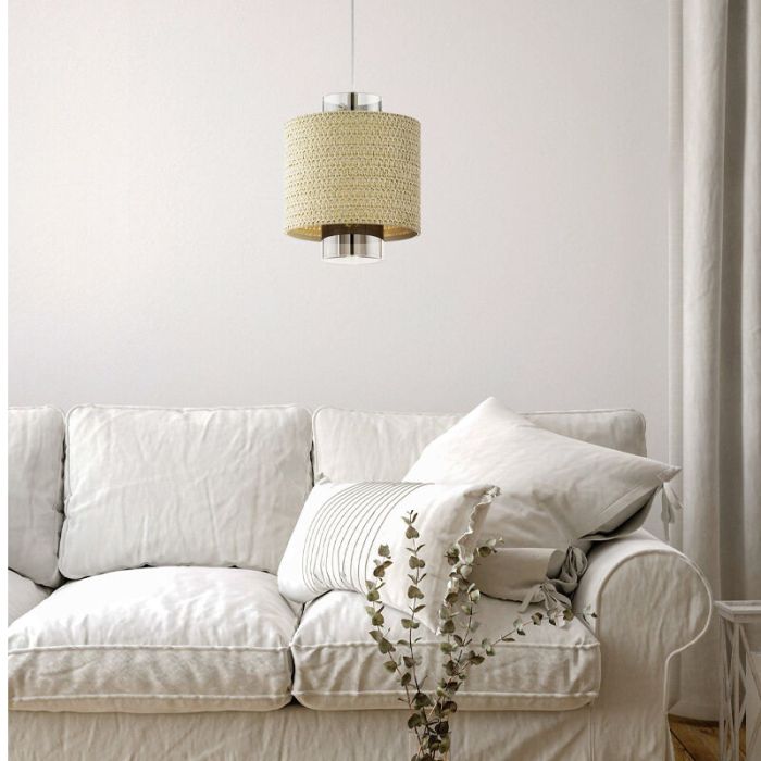 Rotan hanglamp beige, Erick
