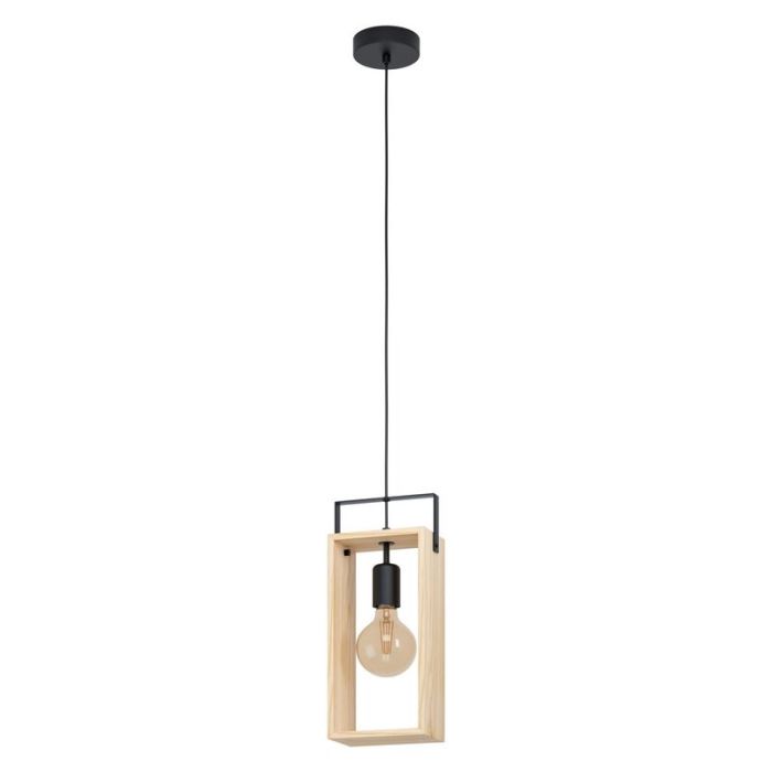 Landelijke hanglamp hout, Olaf