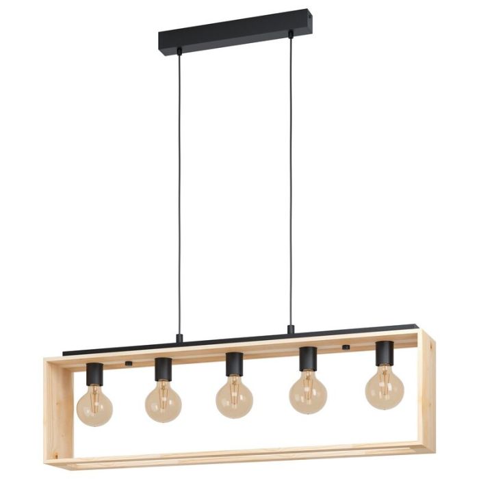 Landelijke hanglamp hout, Olaf