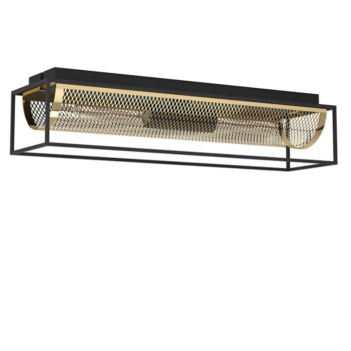Zwarte industriële plafondlamp aluminium, Mauricio