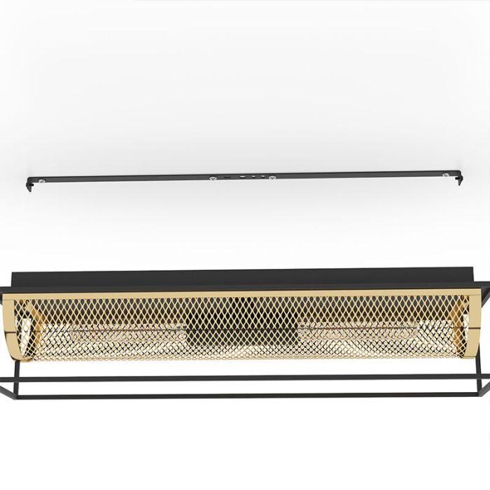 Zwarte industriële plafondlamp aluminium, Mauricio