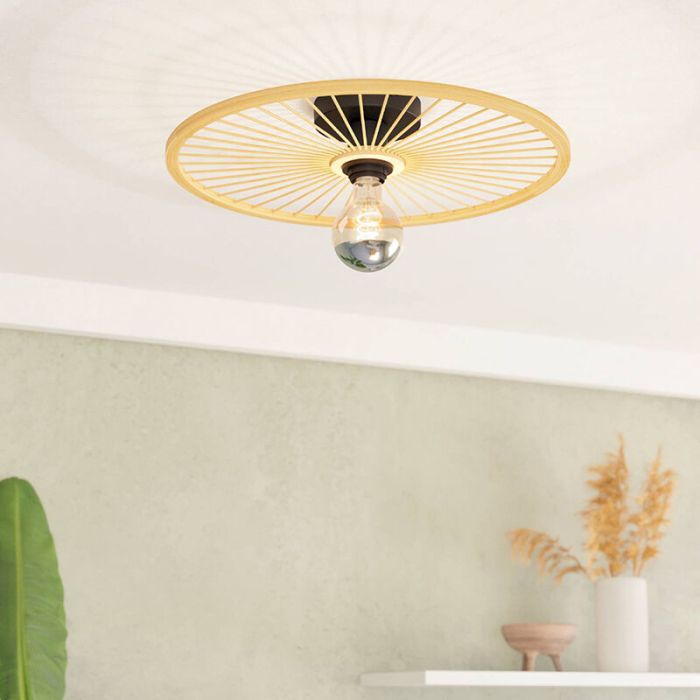 Landelijke plafondlamp hout, Jacklyn