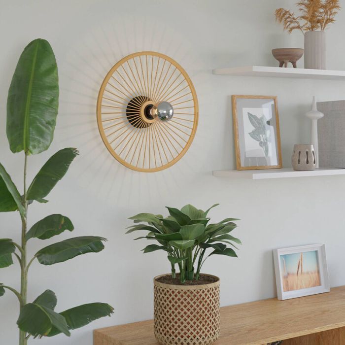 Landelijke plafondlamp hout, Jacklyn