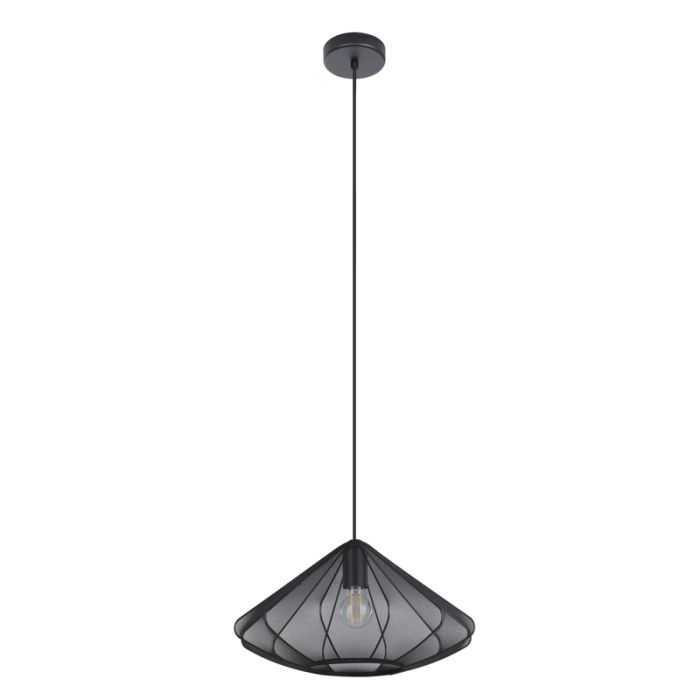 Zwarte industriële hanglamp staal, Agnese