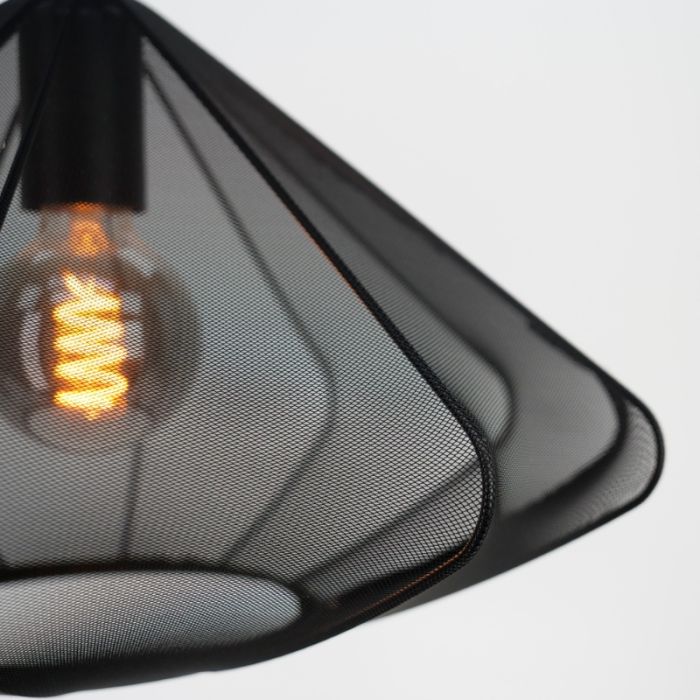 Zwarte industriële hanglamp staal, Agnese