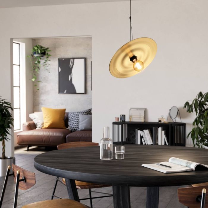 Messing design hanglamp staal, Jesmer