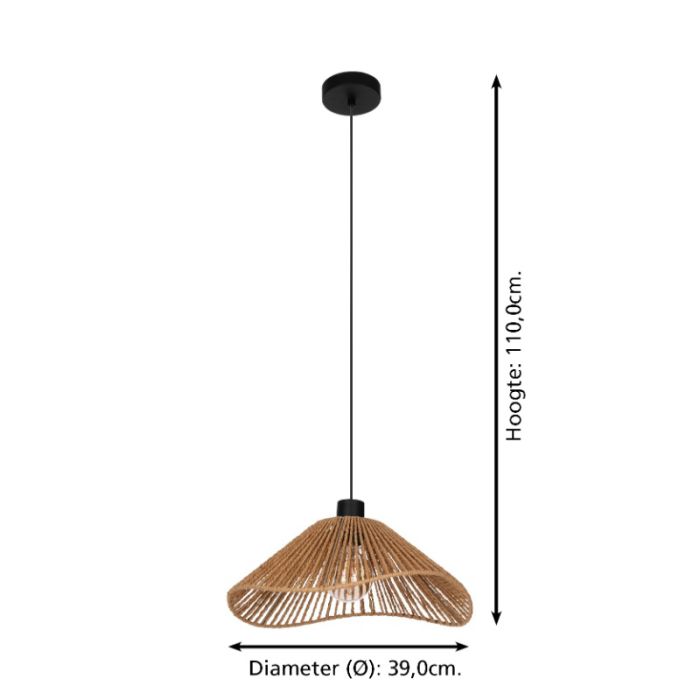 Papieren hanglamp bruin, Jitze