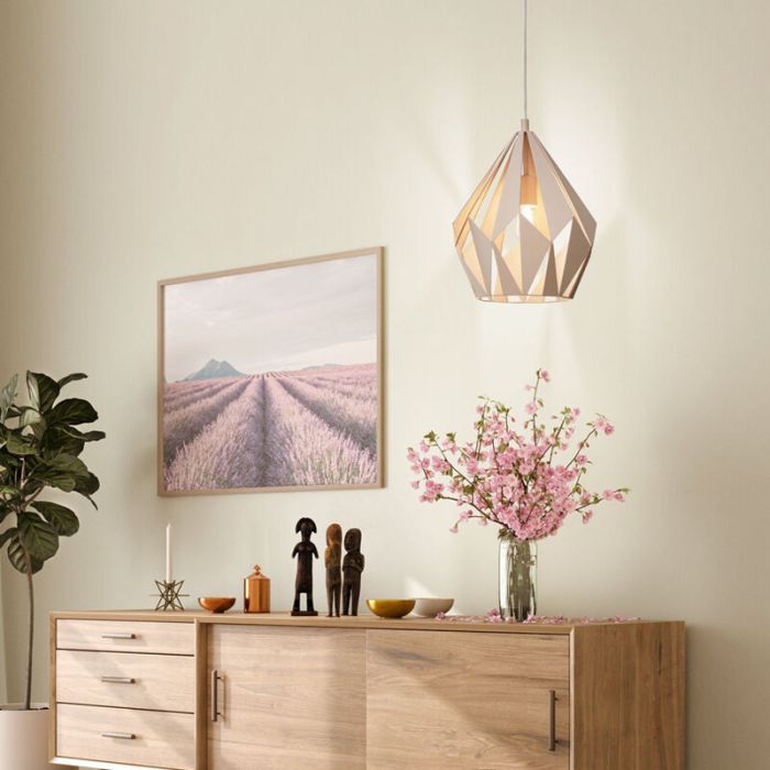 Roze design hanglamp metaal, Acri