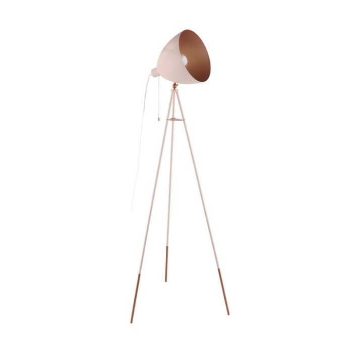 Koperen moderne driepoot vloerlamp staal, Maick
