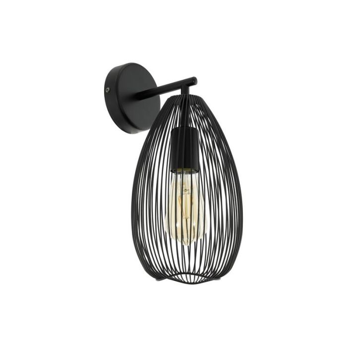 Zwarte industriële wandlamp, Maiky, staal