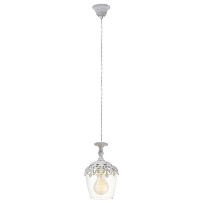Witte landelijke hanglamp glas, Fredda