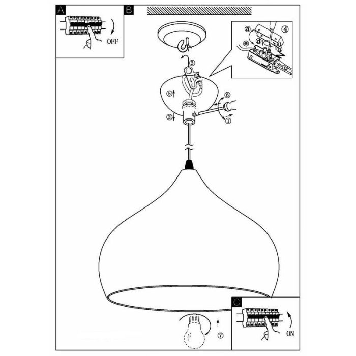 Koperen retro hanglamp metaal, Ancone