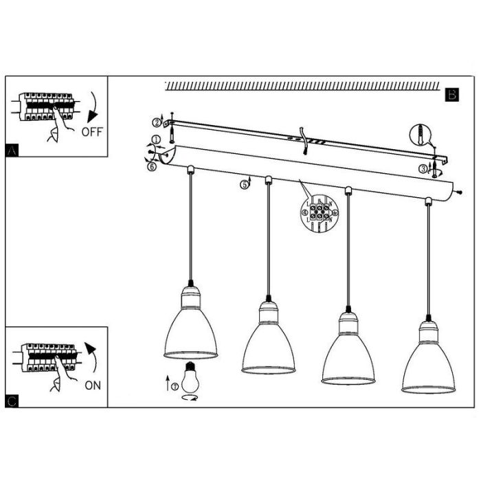 Zwarte industriële hanglamp metaal, Lavinio