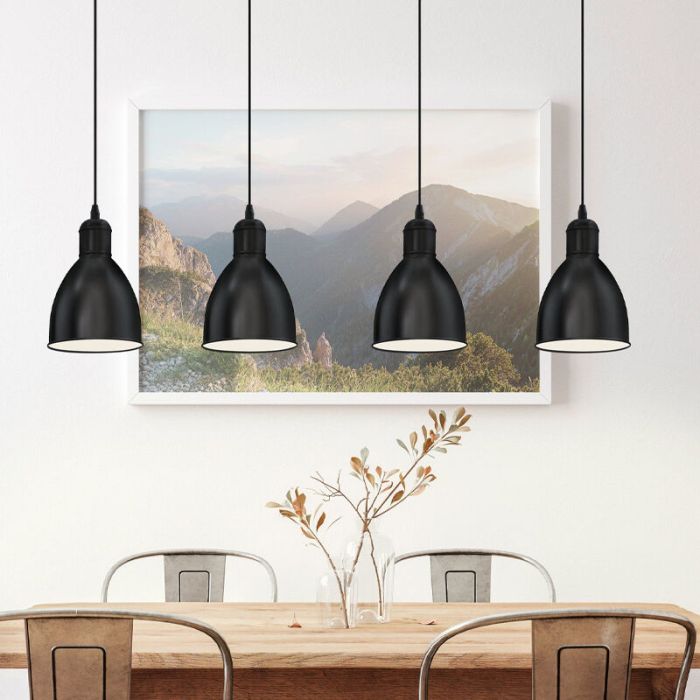 Zwarte industriële hanglamp metaal, Lavinio