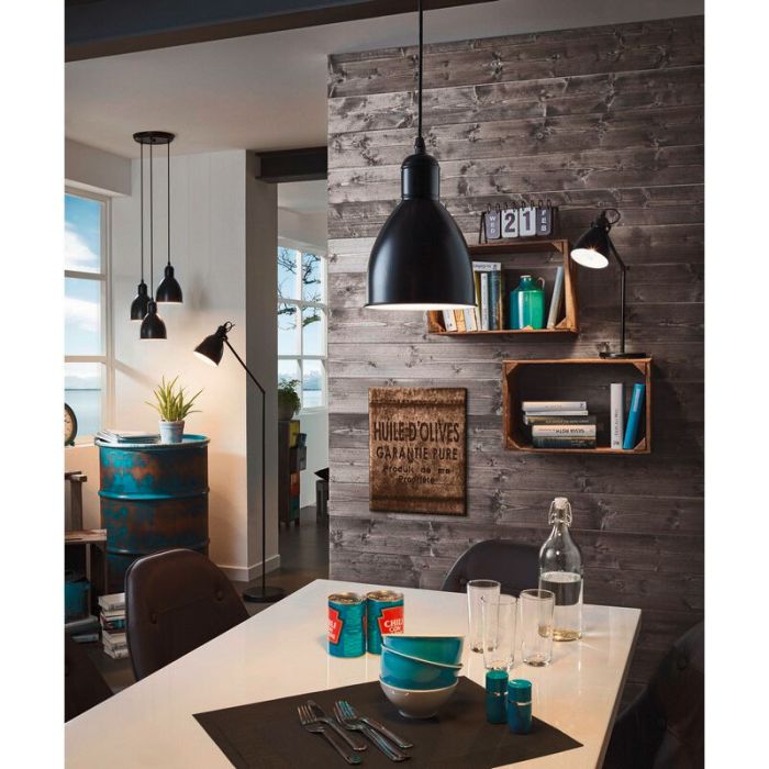Zwarte industriële vloerlamp metaal, Lavinio, met schakelaar