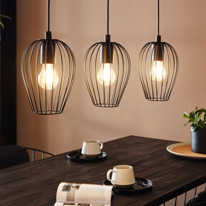 Zwarte industriële hanglamp metaal, Kitana