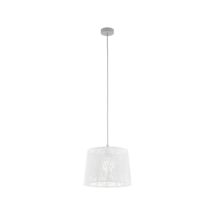 Witte landelijke hanglamp staal, Nika