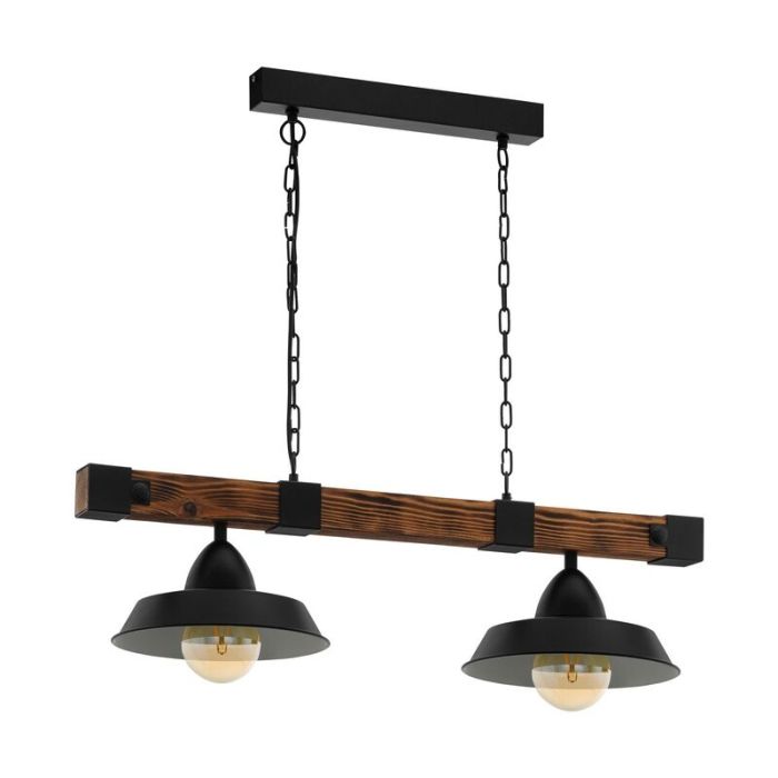 Houten balk hanglamp bruin, Josia