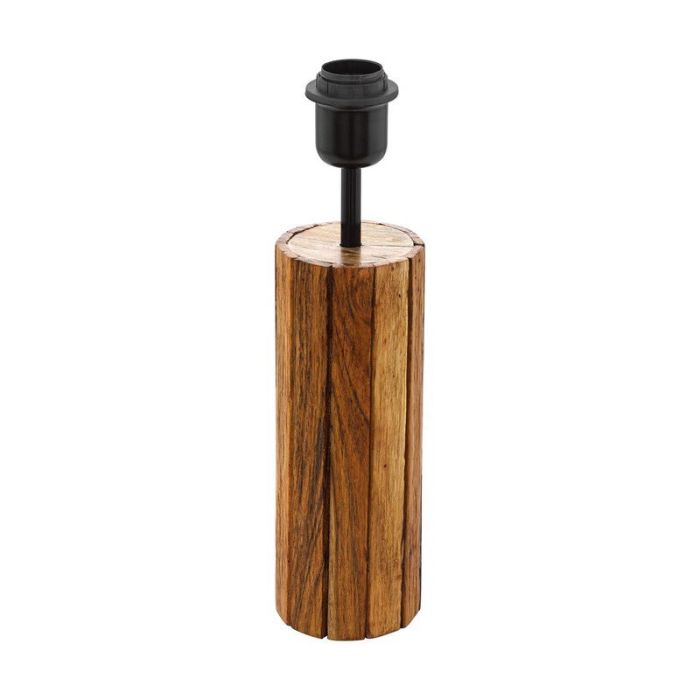 Landelijke tafellamp Jayvano Hout/Staal Bruin/Zwart