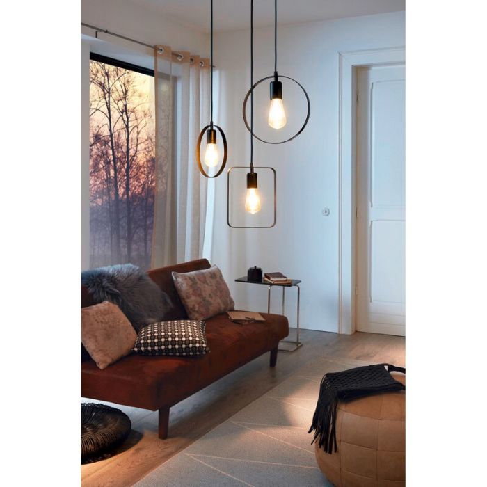 Zwarte retro hanglamp metaal, Aida