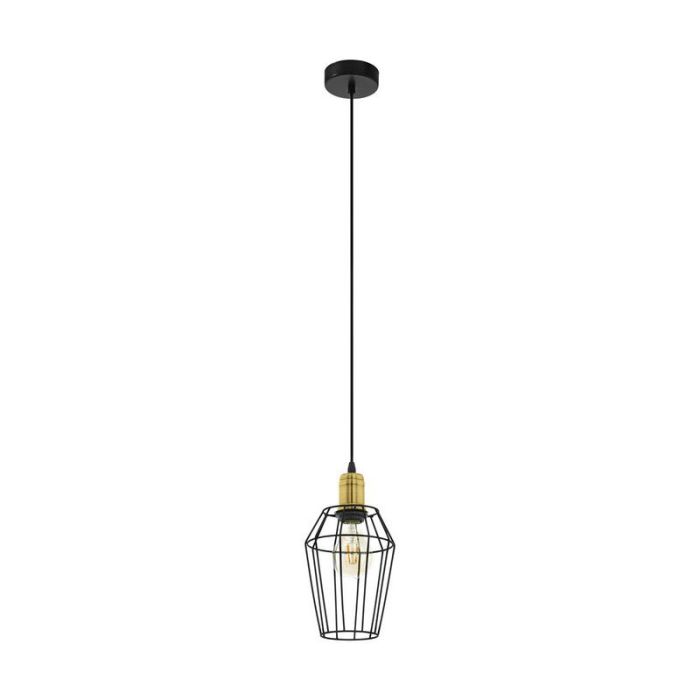 Zwarte industriële hanglamp metaal, Aimen
